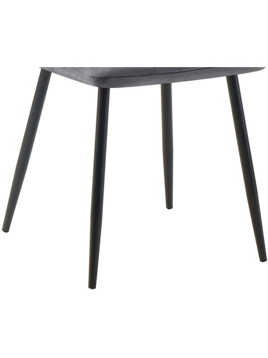 Juego de 4 sillas de comedor Tilde terciopelo, gris oscuro