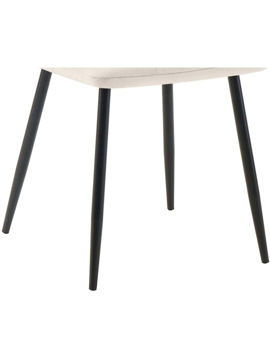 Juego de 4 sillas de comedor Tilde terciopelo, blanco crema