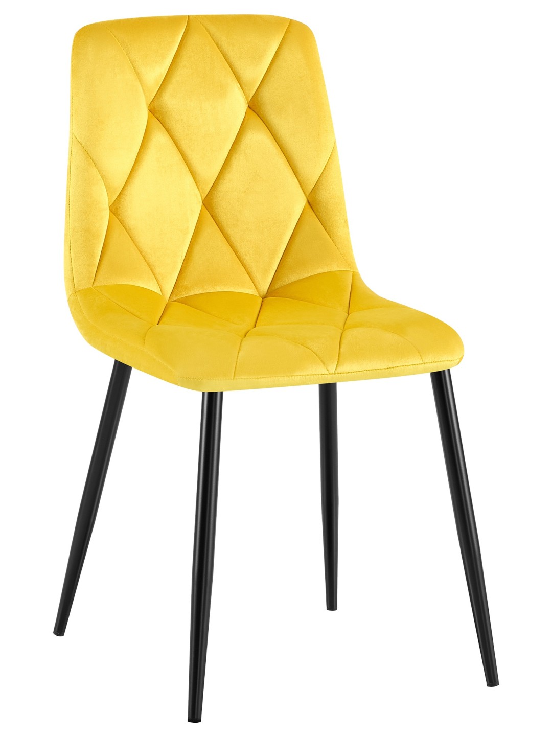 Silla de comedor de terciopelo Clairton, amarillo