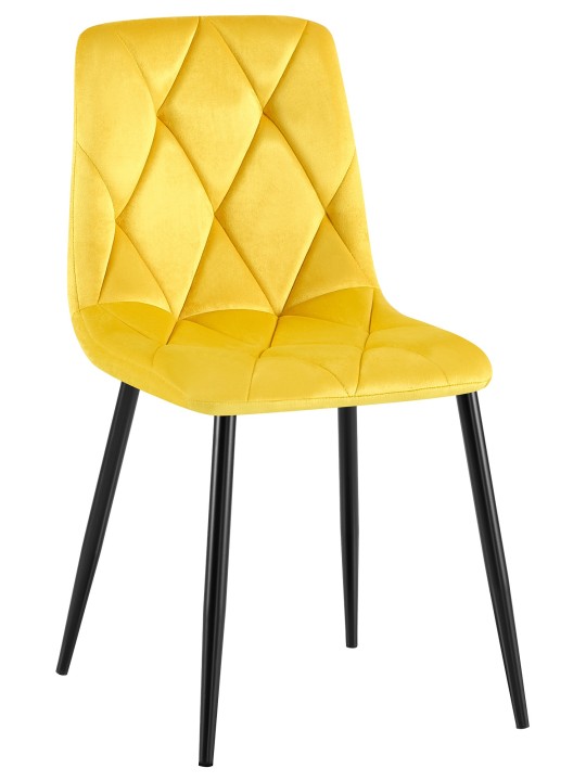 Silla de comedor de terciopelo Clairton, amarillo