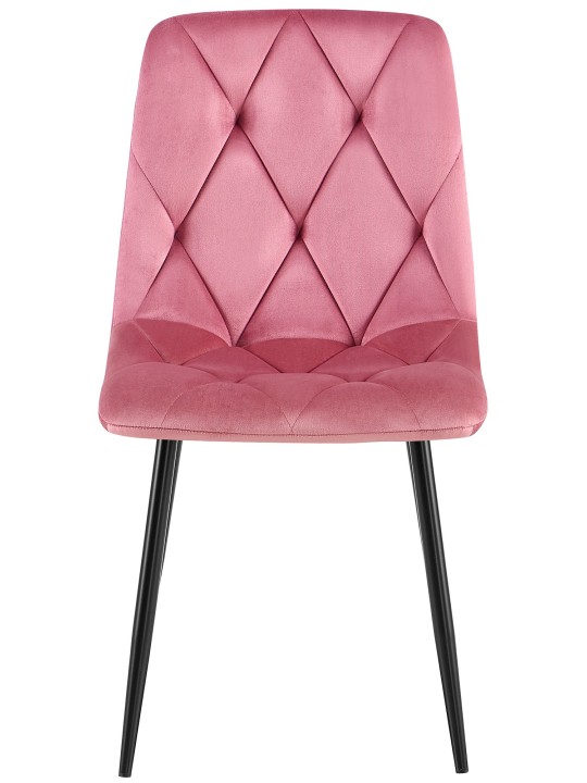 Silla de comedor de terciopelo Clairton, rosa
