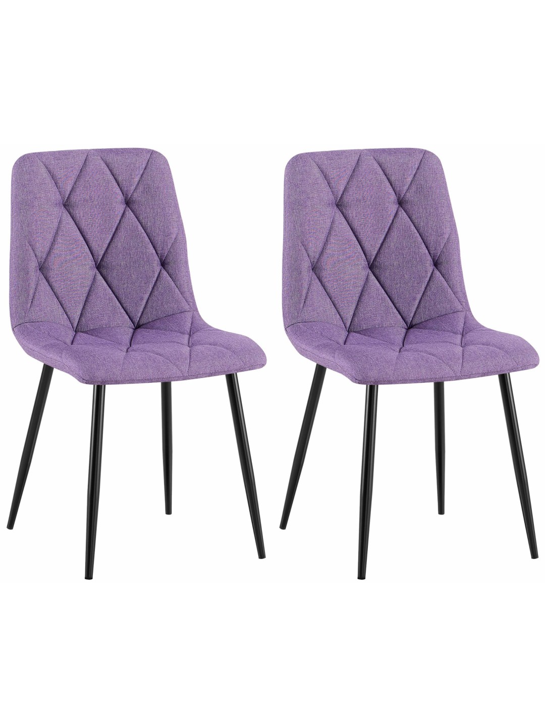 Juego de 2 sillas de comedor tela Clairton, lila