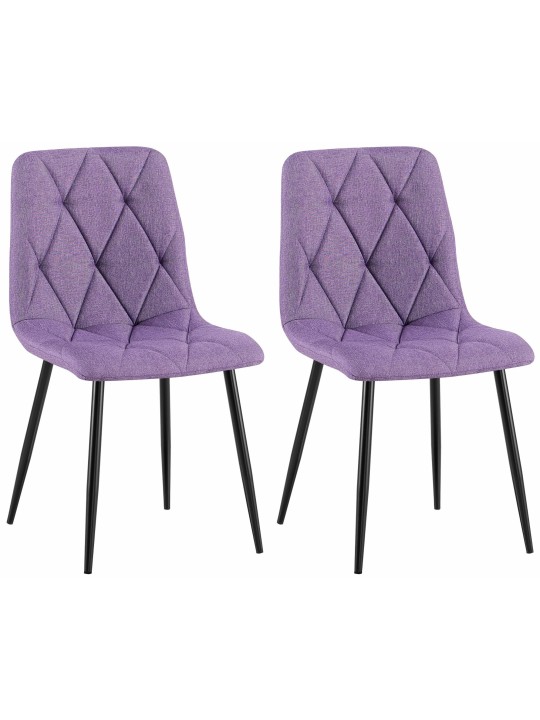 Juego de 2 sillas de comedor tela Clairton, lila