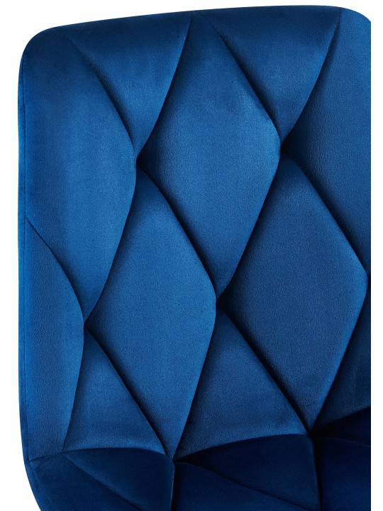 Silla de comedor de terciopelo Clairton, azul oscuro