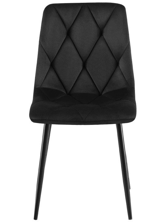 Juego de 2 sillas de comedor Terciopelo Clairton, negro