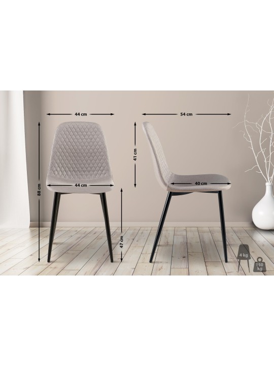Silla Giverny tela, gris Silla Giverny tela, gris