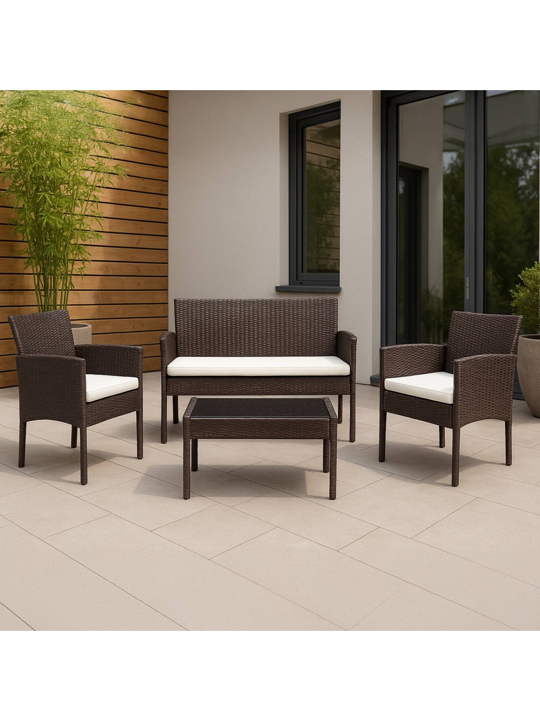 Grupo de asientos Ramunda, marrón