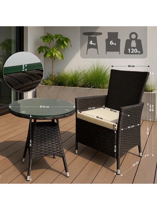 Grupo de asientos Fireda, marrón oscuro Grupo de asientos Fireda, marrón oscuro