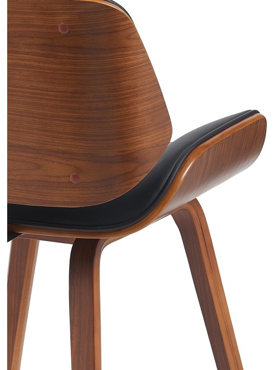 Silla de visita Beverly piel sintética, nogal/negro