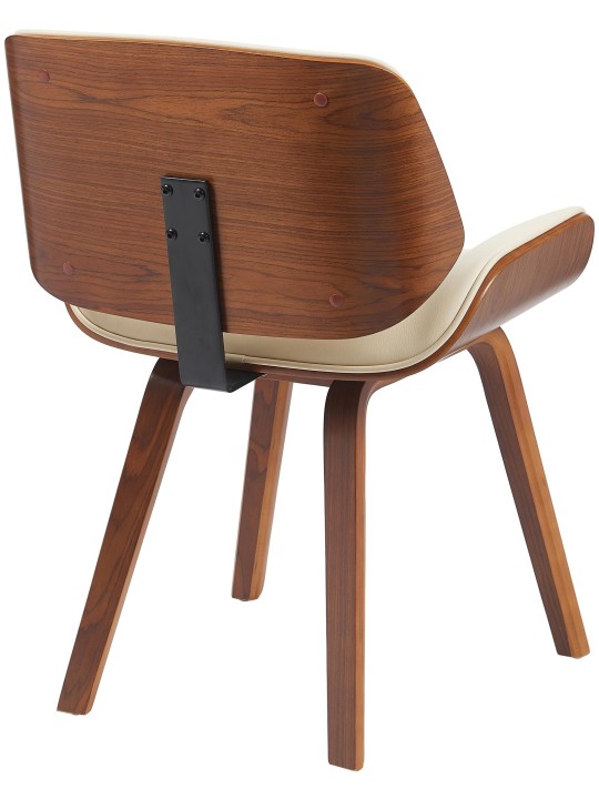 Silla de visita Beverly piel sintética, nogal/crema