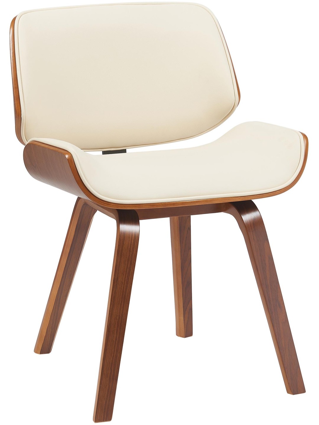 Silla de visita Beverly piel sintética, nogal/crema