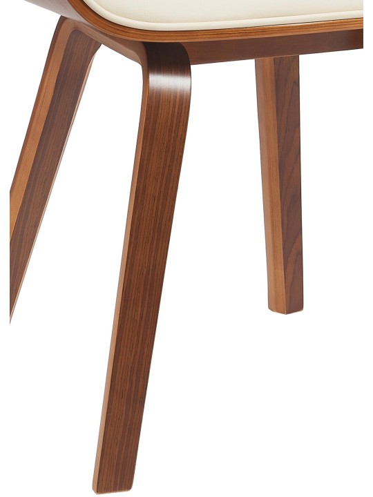 Silla de visita Beverly piel sintética, nogal/crema