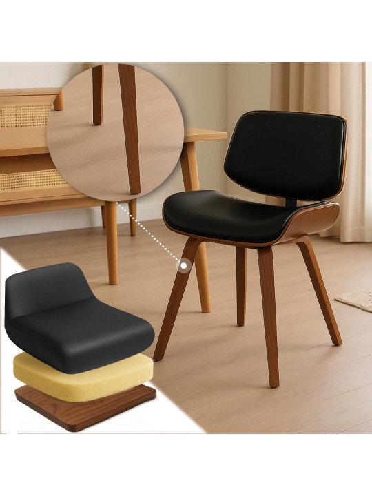 Silla de visita Beverly piel sintética, nogal/negro