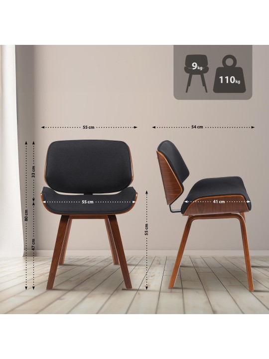 Silla de visita tela Beverly, nogal/negro Silla de visita tela Beverly, nogal/negro