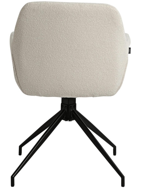 Silla de comedor Merlinda tela Teddy, crema