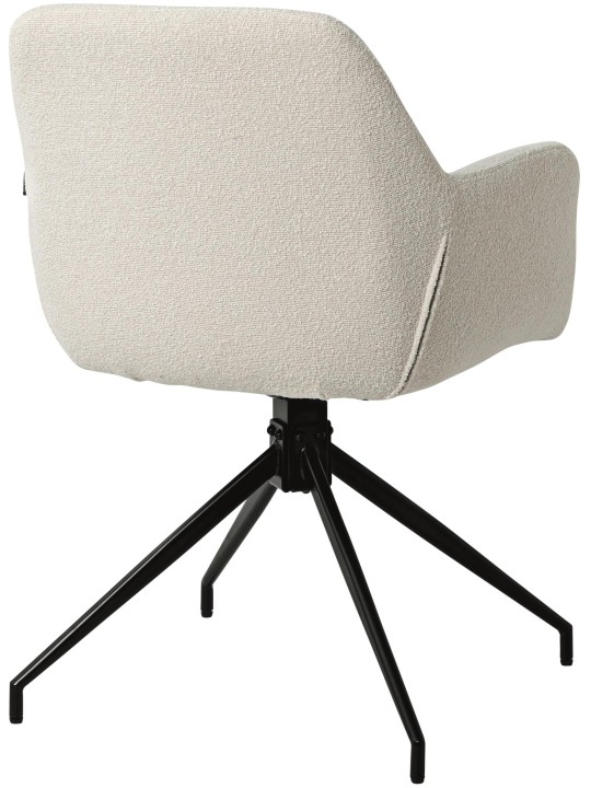 Silla de comedor Merlinda tela Teddy, crema
