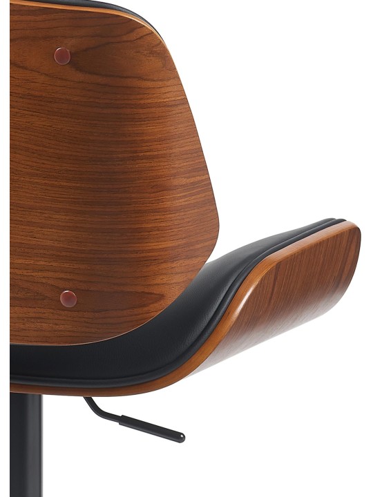 Taburete de bar Beverly B piel sintética, nogal/negro