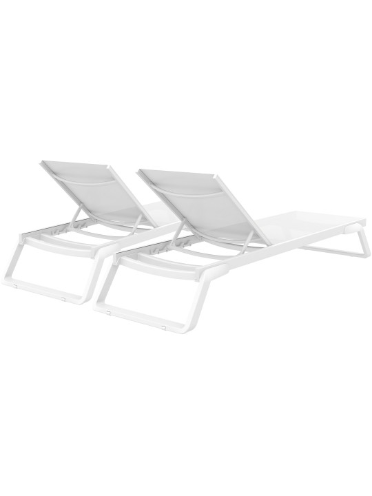 Juego de 2 tumbonas Tropic, blanco