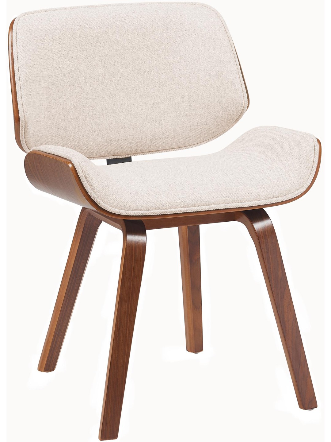 Silla de visita tela Beverly, nogal/crema