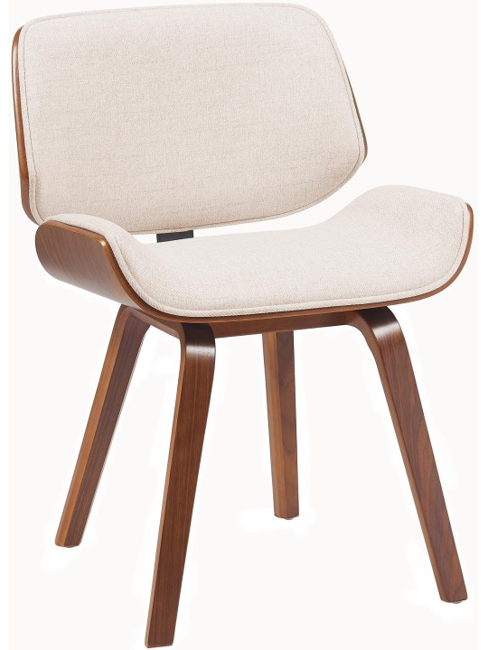 Silla de visita tela Beverly, nogal/crema