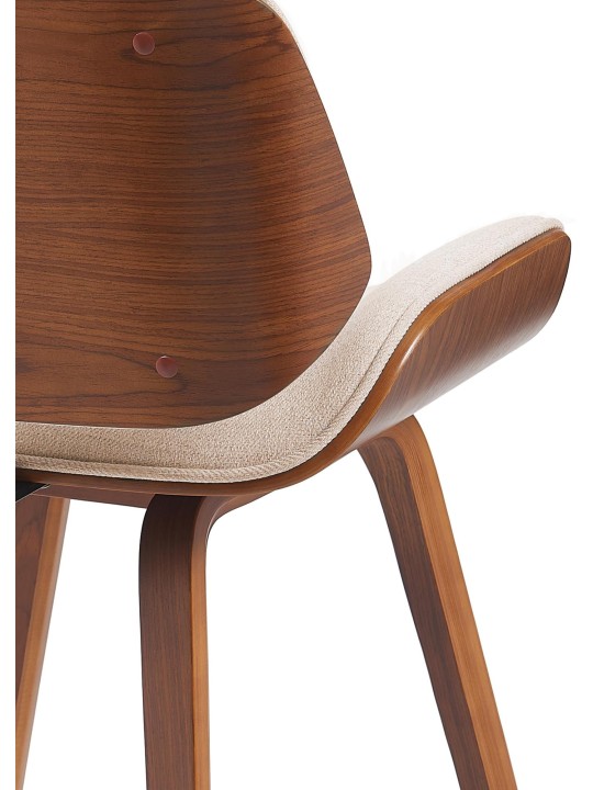 Silla de visita tela Beverly, nogal/crema