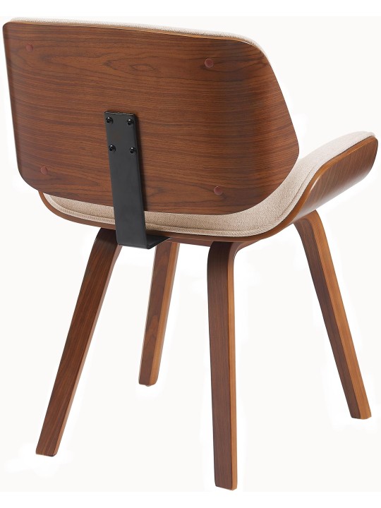 Silla de visita tela Beverly, nogal/crema