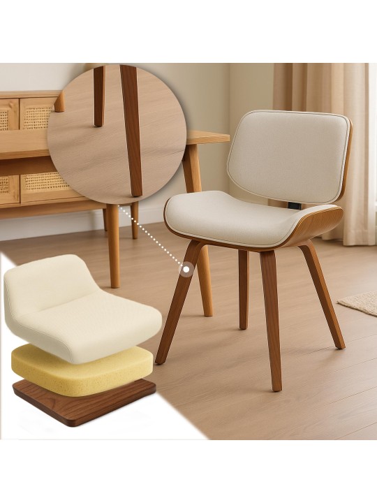 Silla de visita tela Beverly, nogal/crema