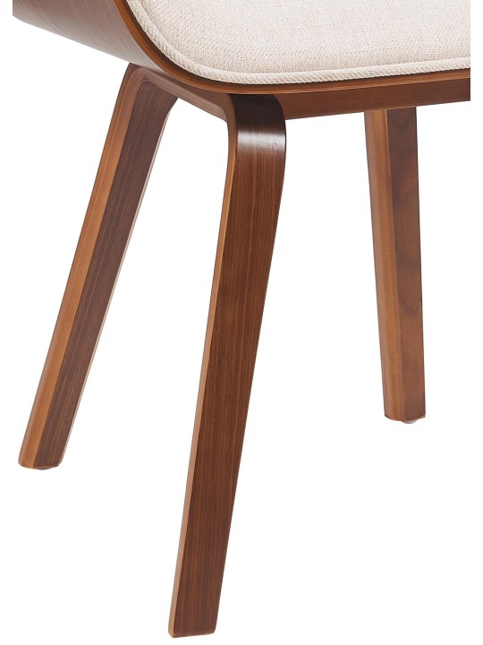 Silla de visita tela Beverly, nogal/crema