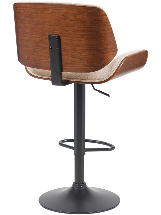 Taburete de bar Beverly B tela, nogal/crema