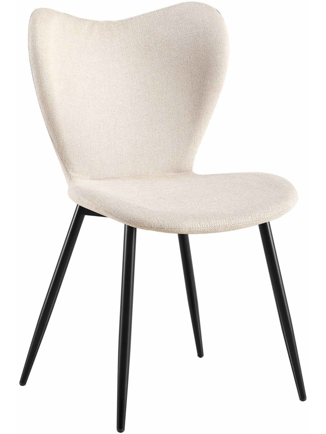 Silla de comedor Maika tela, crema