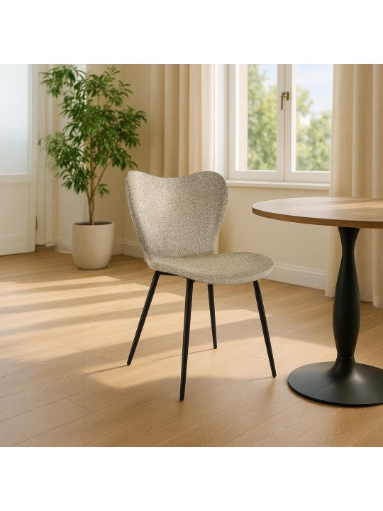 Silla de comedor Maika tela, taupe