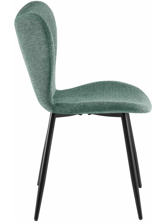 Silla de comedor Maika tela, verde