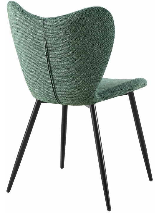 Silla de comedor Maika tela, verde