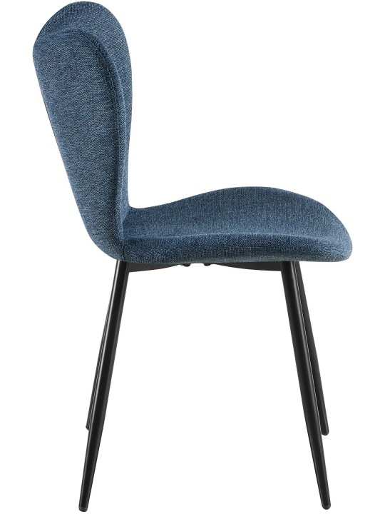 Silla de comedor Maika tela, azul