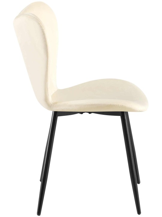 Silla de comedor Maika terciopelo, crema