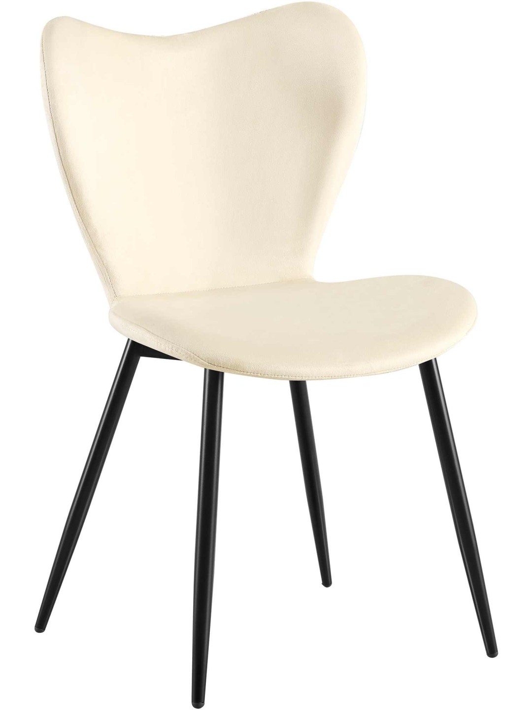 Silla de comedor Maika terciopelo, crema