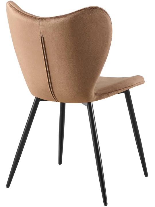 Silla de comedor Maika terciopelo, marrón