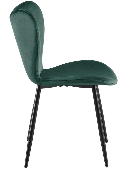 Silla de comedor Maika terciopelo, verde
