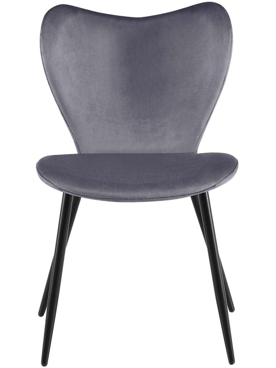 Silla de comedor Maika terciopelo, gris oscuro