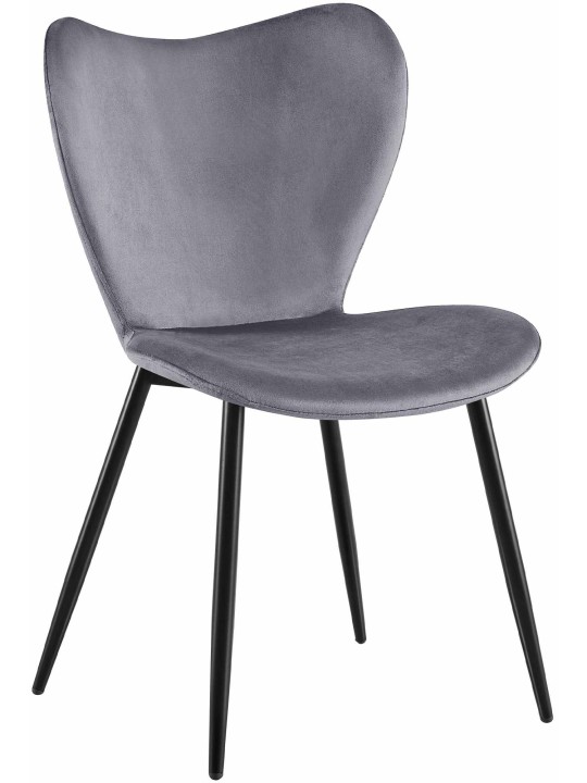 Silla de comedor Maika terciopelo, gris oscuro
