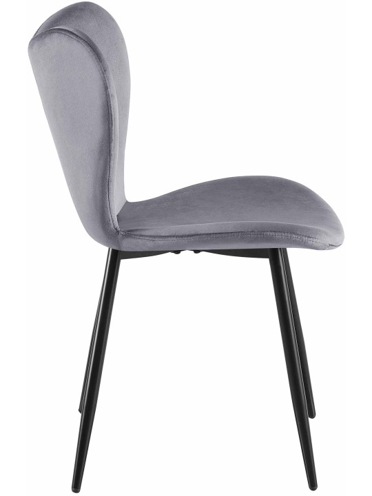 Silla de comedor Maika terciopelo, gris oscuro