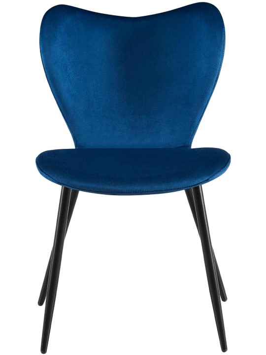 Silla de comedor Maika terciopelo, azul oscuro