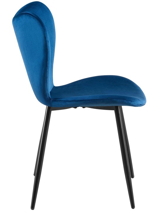 Silla de comedor Maika terciopelo, azul oscuro