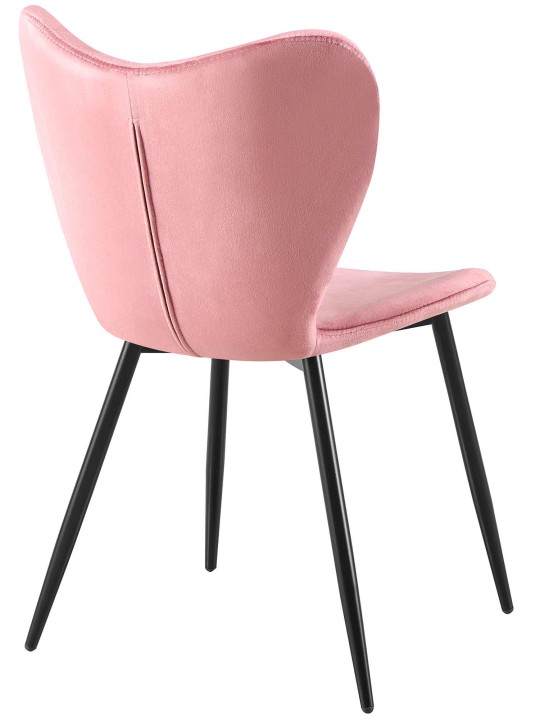 Silla de comedor Maika terciopelo, rosa