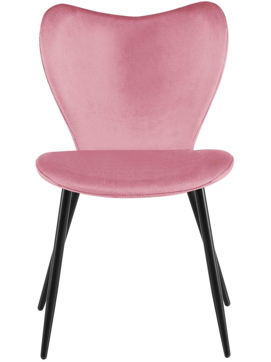 Silla de comedor Maika terciopelo, rosa