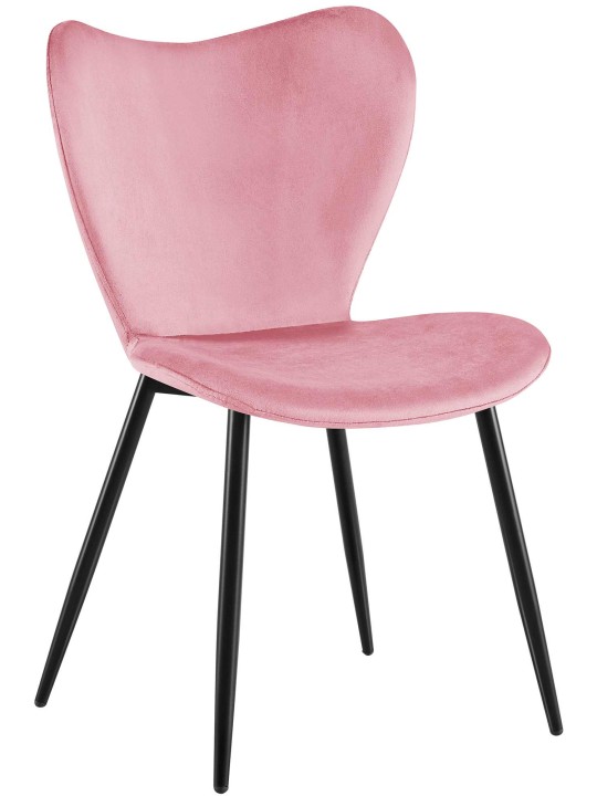Silla de comedor Maika terciopelo, rosa