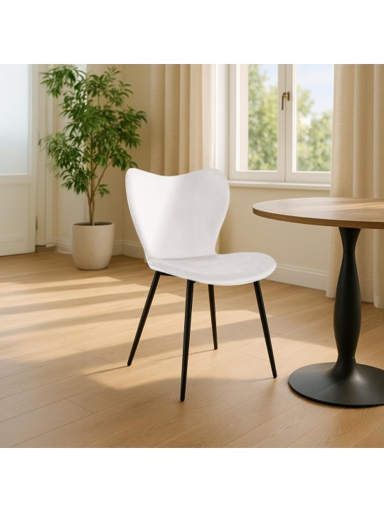 Silla de comedor Maika terciopelo, gris