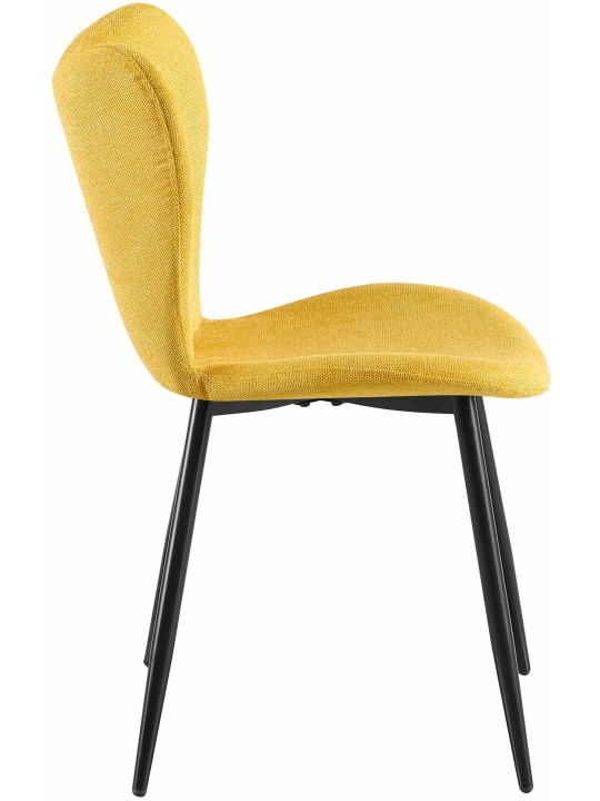Silla de comedor Maika tela, amarillo