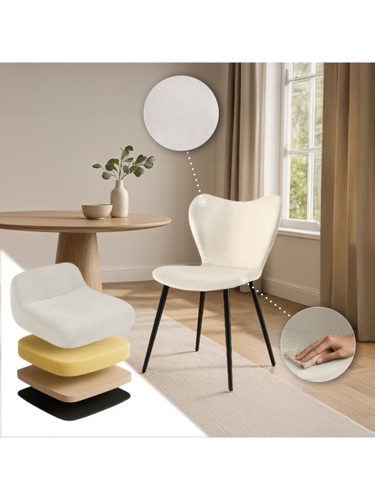 Silla de comedor Maika terciopelo, gris
