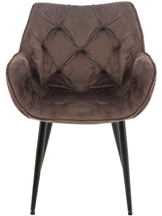 Conjunto de 2 sillas Tanna terciopelo, marrón Conjunto de 2 sillas Tanna terciopelo, marrón